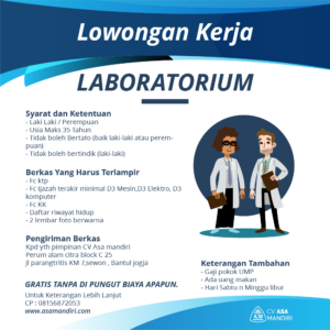 LOWONGAN KERJA – LABORATORIUM