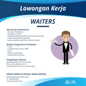 LOWONGAN KERJA – WAITERS