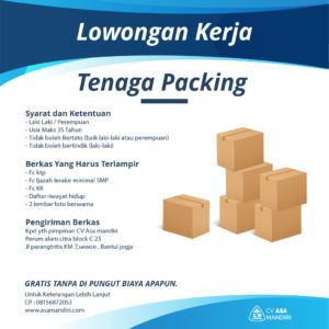LOWONGAN KERJA – TENAGA PACKING