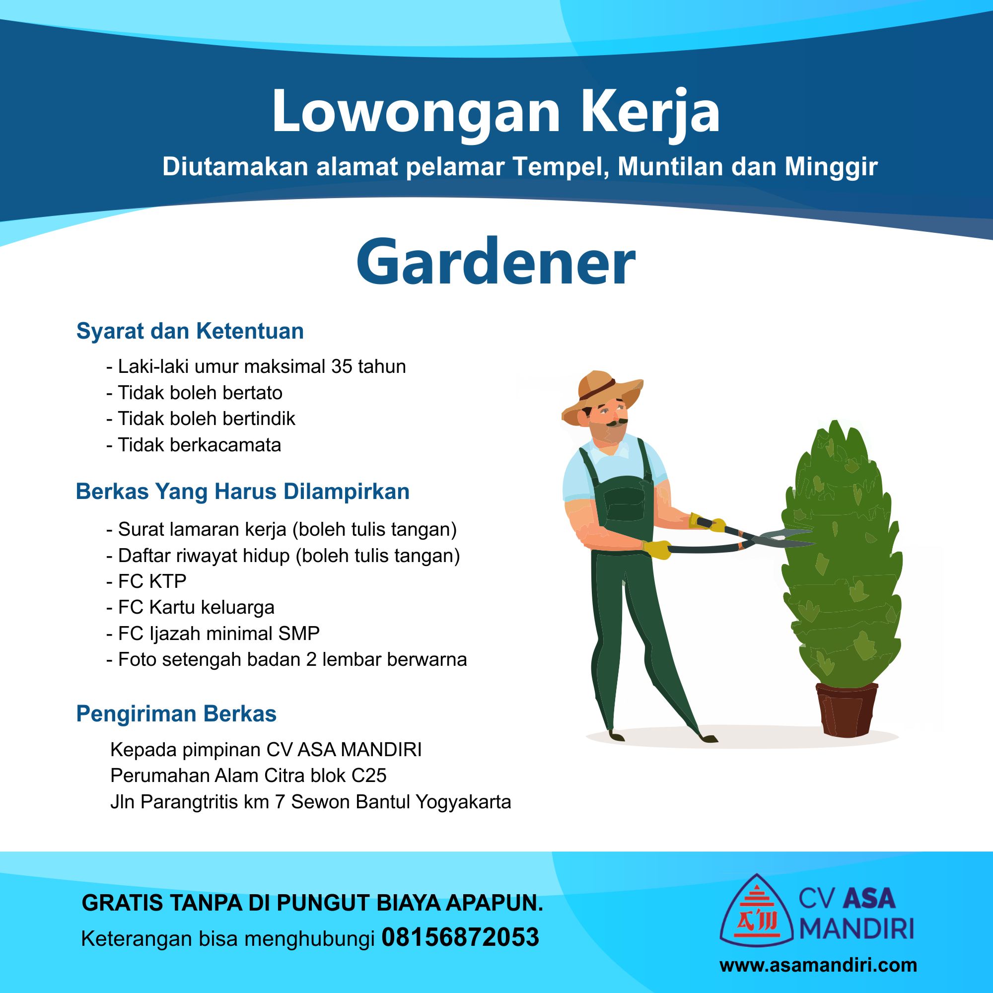 You are currently viewing INFO LOWONGAN KERJA – GARDENER